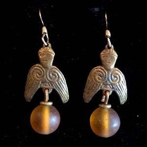 1996 Peggy Yunque NYC Brutalist Mixed Metal Earrings